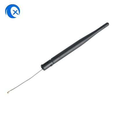 Antena externa de goma negra de patito 3dBi de fábrica con ROE 1.5~2 y conector IPEX giratorio de cable volador