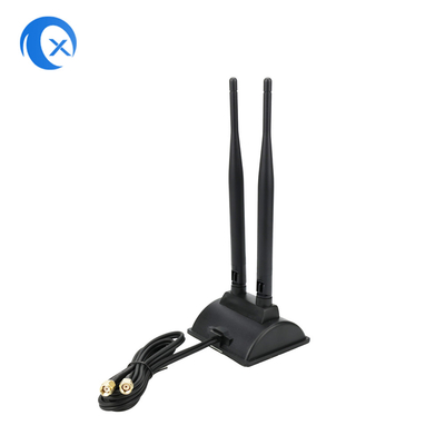 Antenna WiFi de 6dBi con conector masculino RP-SMA 2.4GHz 5GHz Base magnética de banda doble para routers inalámbricos WiFi PCI-E