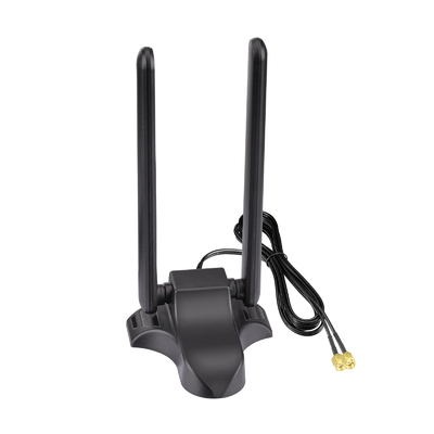 WiFi 6E Antena Tribanda 2.4GHz 5GHz 6GHz Base magnética WiFi Antena RP-SMA Conector para PC Router inalámbrico de escritorio