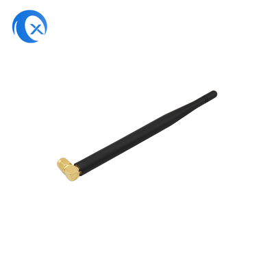 SMA Conector masculino monta alta ganancia 5dBi 868MHz 2.4G Antena NFC con ángulo derecho fijo WiFi Antena de pato de goma para router