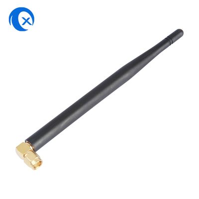 SMA Conector masculino monta alta ganancia 5dBi 868MHz 2.4G Antena NFC con ángulo derecho fijo WiFi Antena de pato de goma para router