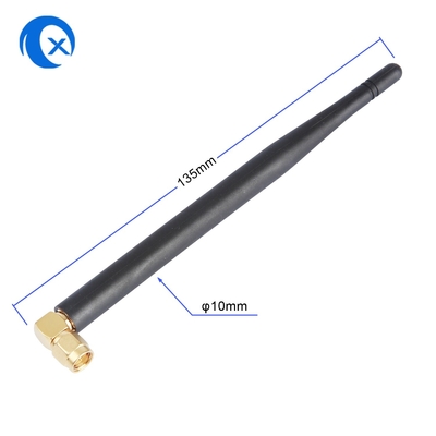 SMA Conector masculino monta alta ganancia 5dBi 868MHz 2.4G Antena NFC con ángulo derecho fijo WiFi Antena de pato de goma para router
