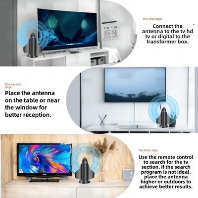 Antenna de televisión digital 4K HD de largo alcance con amplificador de señal para Smart TV y All TV para canales locales en interiores y exteriores