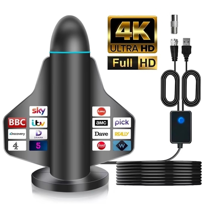 Antenna de televisión digital 4K HD de largo alcance con amplificador de señal para Smart TV y All TV para canales locales en interiores y exteriores