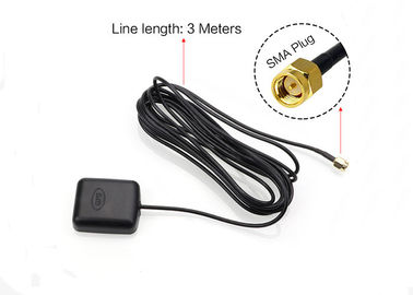 Active negro 28 de la antena 1575.42MHZ de la navegación GPS de la alta ganancia - aumento 30dBi para el coche