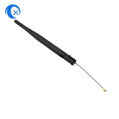 Antena externa de goma negra de patito 3dBi de fábrica con ROE 1.5~2 y conector IPEX giratorio de cable volador