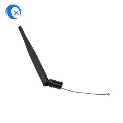 Antena externa de goma negra de patito 3dBi de fábrica con ROE 1.5~2 y conector IPEX giratorio de cable volador