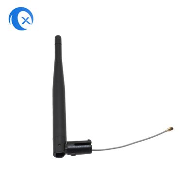Antena externa de goma negra de patito 3dBi de fábrica con ROE 1.5~2 y conector IPEX giratorio de cable volador