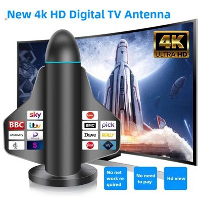 Antenna de televisión digital 4K HD de largo alcance con amplificador de señal para Smart TV y All TV para canales locales en interiores y exteriores