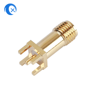 50OHM piezas mecánicas del CNC del PWB de la impedancia SMA del conector vertical femenino del soporte