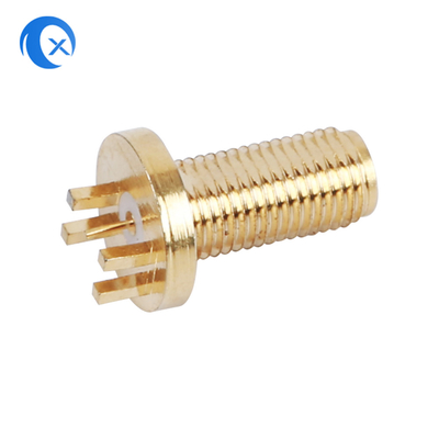 50OHM piezas mecánicas del CNC del PWB de la impedancia SMA del conector vertical femenino del soporte
