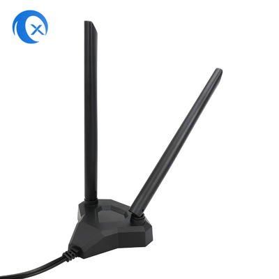 2.4 / 5.8g antena dual del suplemento de WiFi del montaje magnético de la banda 5dBi para la tarjeta del PCI de la PC