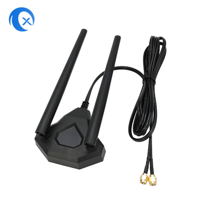 2.4 / 5.8g antena dual del suplemento de WiFi del montaje magnético de la banda 5dBi para la tarjeta del PCI de la PC