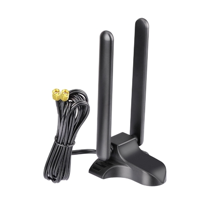 WiFi 6E Antena Tribanda 2.4GHz 5GHz 6GHz Base magnética WiFi Antena RP-SMA Conector para PC Router inalámbrico de escritorio