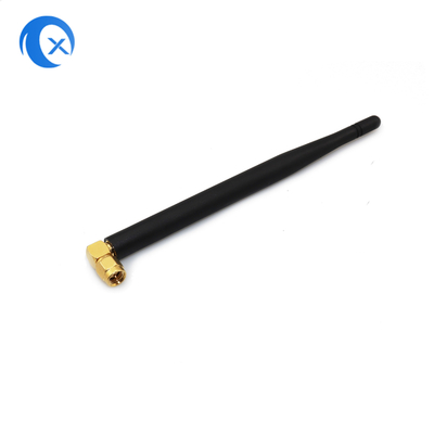 SMA Conector masculino monta alta ganancia 5dBi 868MHz 2.4G Antena NFC con ángulo derecho fijo WiFi Antena de pato de goma para router