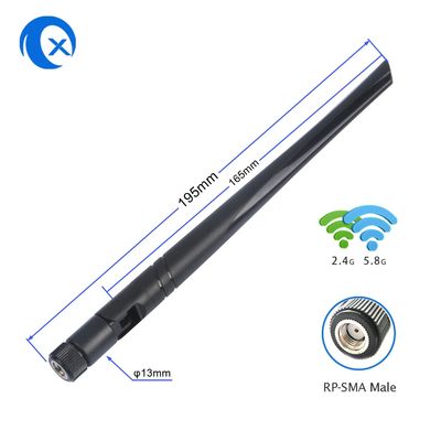 antena omnidireccional de WiFi de la banda dual de 2.4G 5.8G con el conector del RP SMA del eslabón giratorio