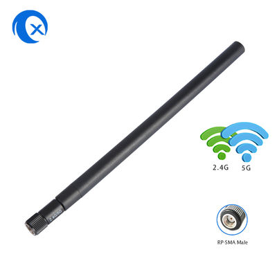 Antena omnidireccional 5dBi de WiFi de la banda dual del conector del RP SMA del eslabón giratorio